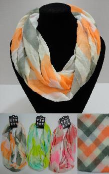 Light Weight Infinity Scarf [Two Color Wide Chevron]